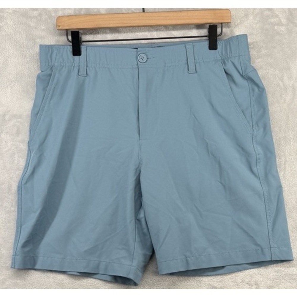 Under Armour Golf Shorts Stretch Flat Front Blue 7.5" Inseam Men's Size 34